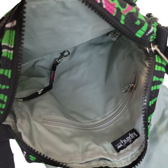 Kipling Lancelot Crossbody Bag Wild Green Zebra Print Adjustable Strap Retro - Picture 10 of 11